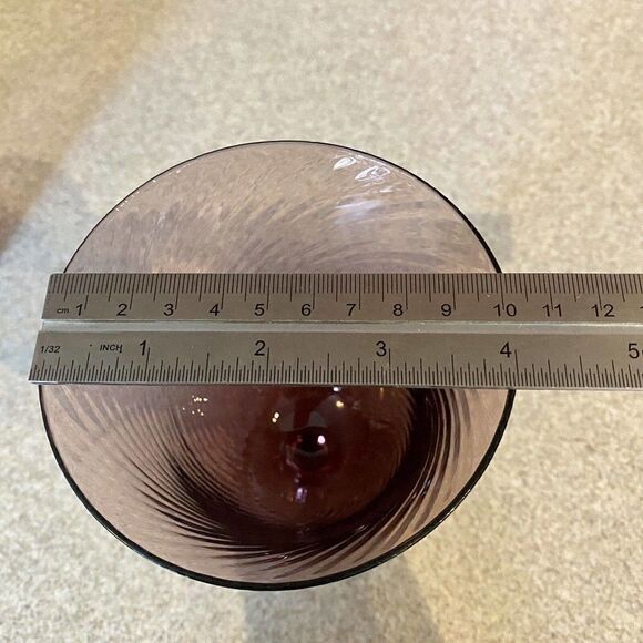 Mikasa Wine Water Goblets Amethyst Purple Swirl Glass Set of 3 - Picture 7 of 8